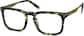 Angle view of Square Glasses 7818324 in Green Tortoiseshell thumbnail