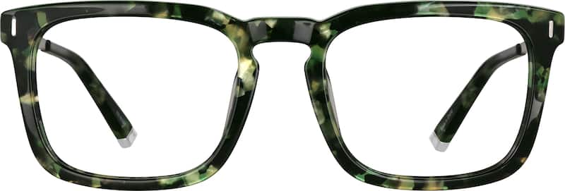 Green Tortoiseshell Square Glasses