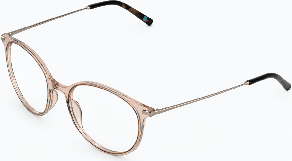 Angle view of Round Glasses 7818615 in Buff thumbnail