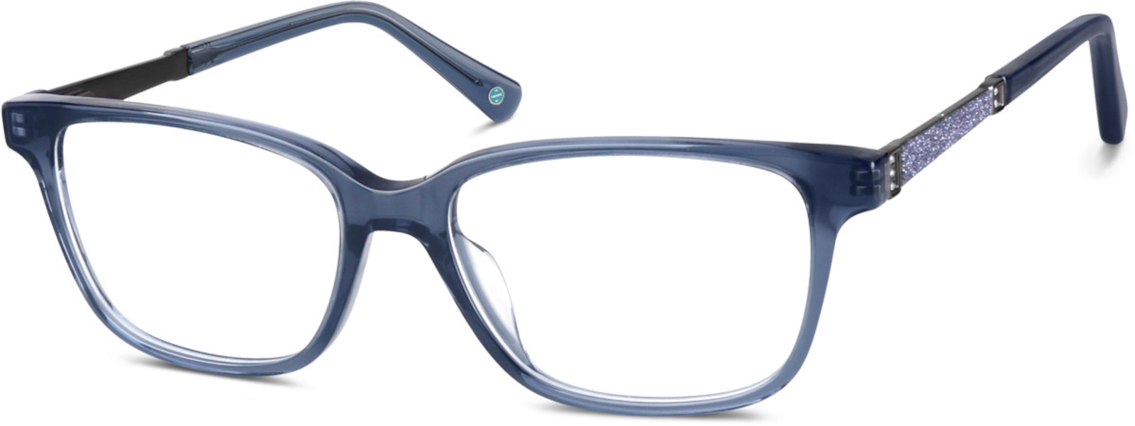 Zenni Square Prescription Glasses Blue Mixed Full Rim Frame