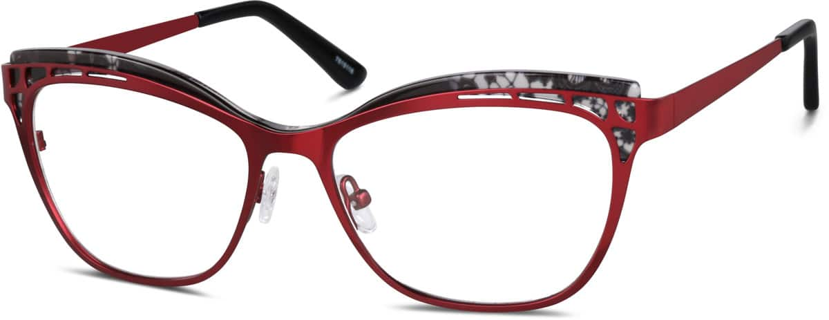 Angle view of Square Glasses 7819118 in Red