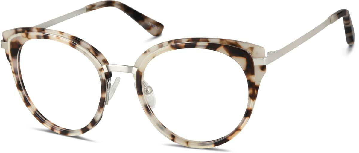 Angle view of Round Glasses 7819335 in Ivory Tortoiseshell