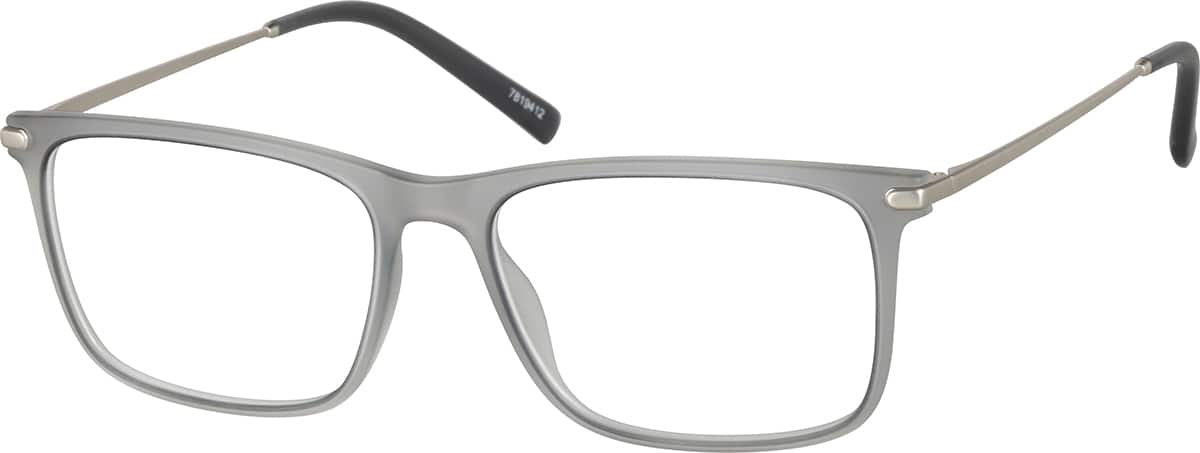 Angle view of Rectangle Glasses 7819412 in Smoke