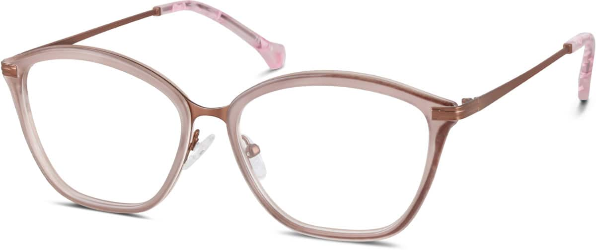 Angle view of Square Glasses 7819719 in Dusty Pink