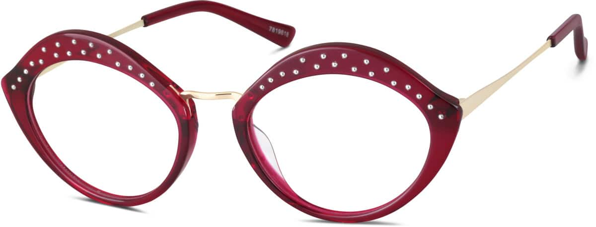 Angle view of Lip-Shaped Glasses 7819818 in Red