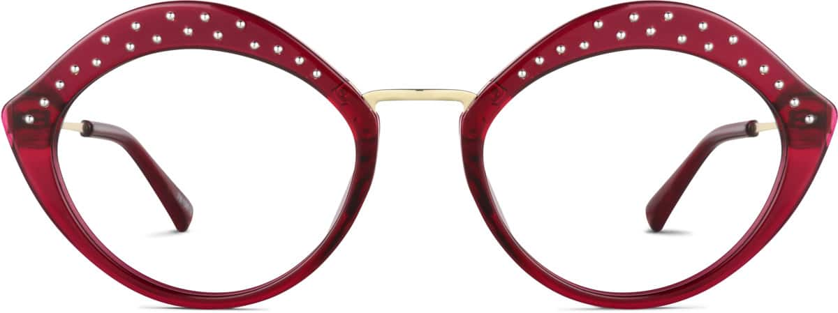 Front view of Lip-Shaped Glasses 7819818 in Red