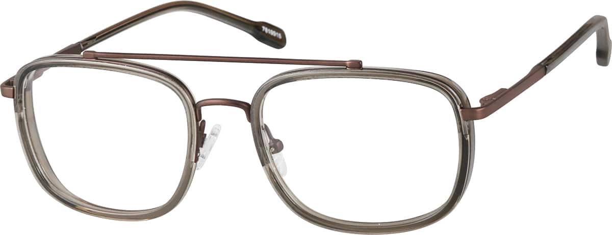 Angle view of Rectangle Glasses 7819915 in Brown