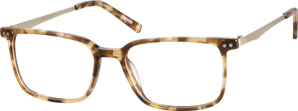 Angle view of Rectangle Glasses 7820025 in Tortoiseshell