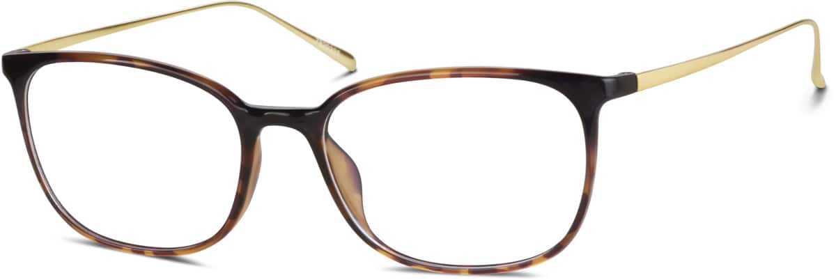 Angle view of Rectangle Glasses 7820325 in Tortoiseshell