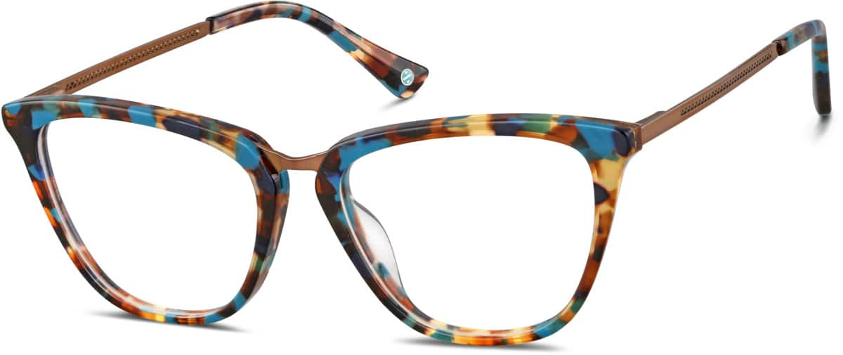 Angle view of Square Glasses 7820416 in Tortoiseshell