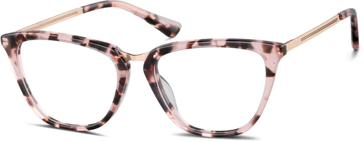 Angle view of Square Glasses 7820419 in Pink Tortoiseshell