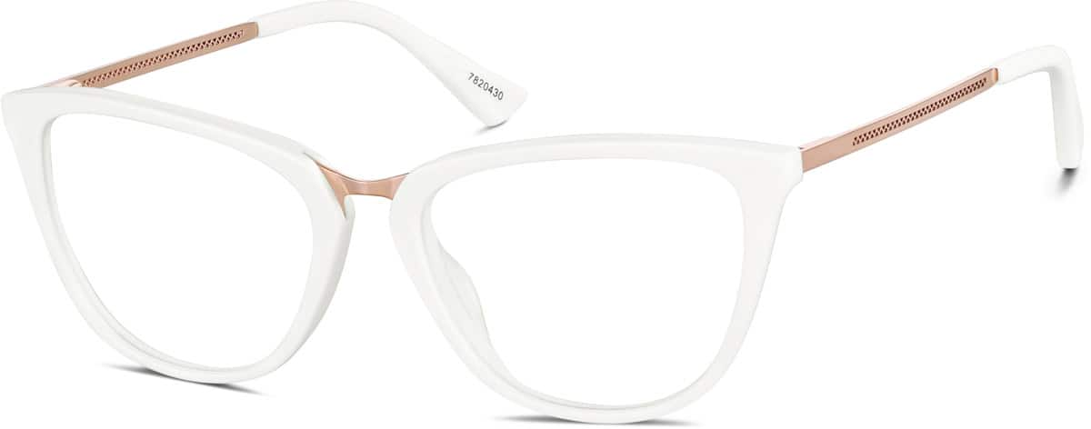 Angle view of Square Glasses 7820430 in White