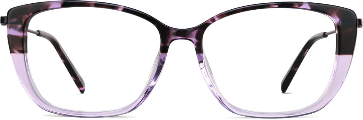 Front view of Rectangle Glasses 7820617 in Purple