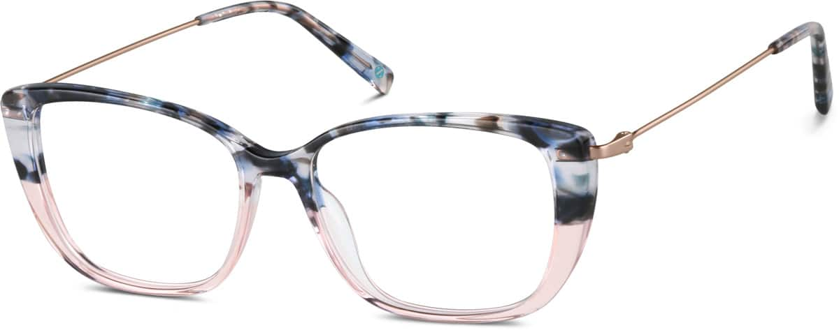 Angle view of Rectangle Glasses 7820619 in Charcoal