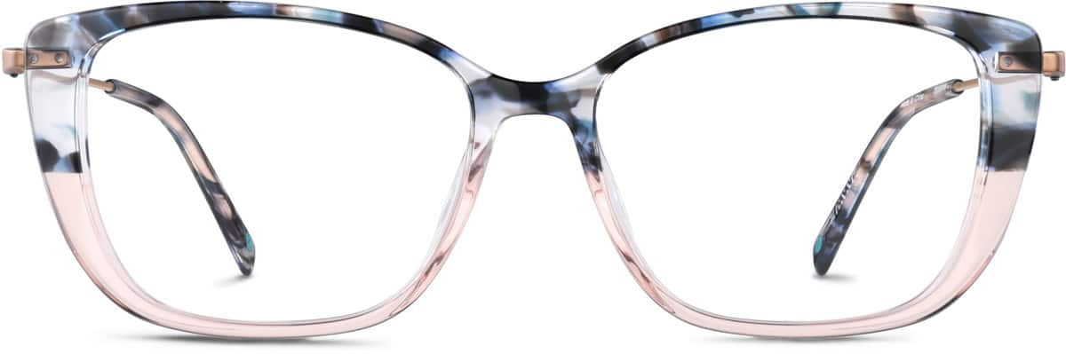 Front view of Rectangle Glasses 7820619 in Charcoal