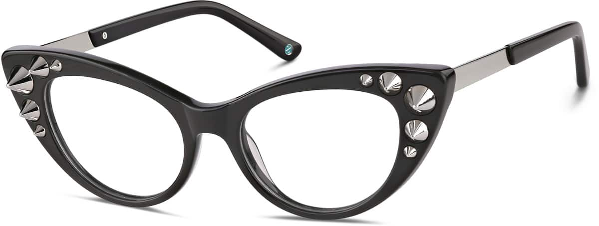 Angle view of Cat-Eye Glasses 7820912 in Charcoal