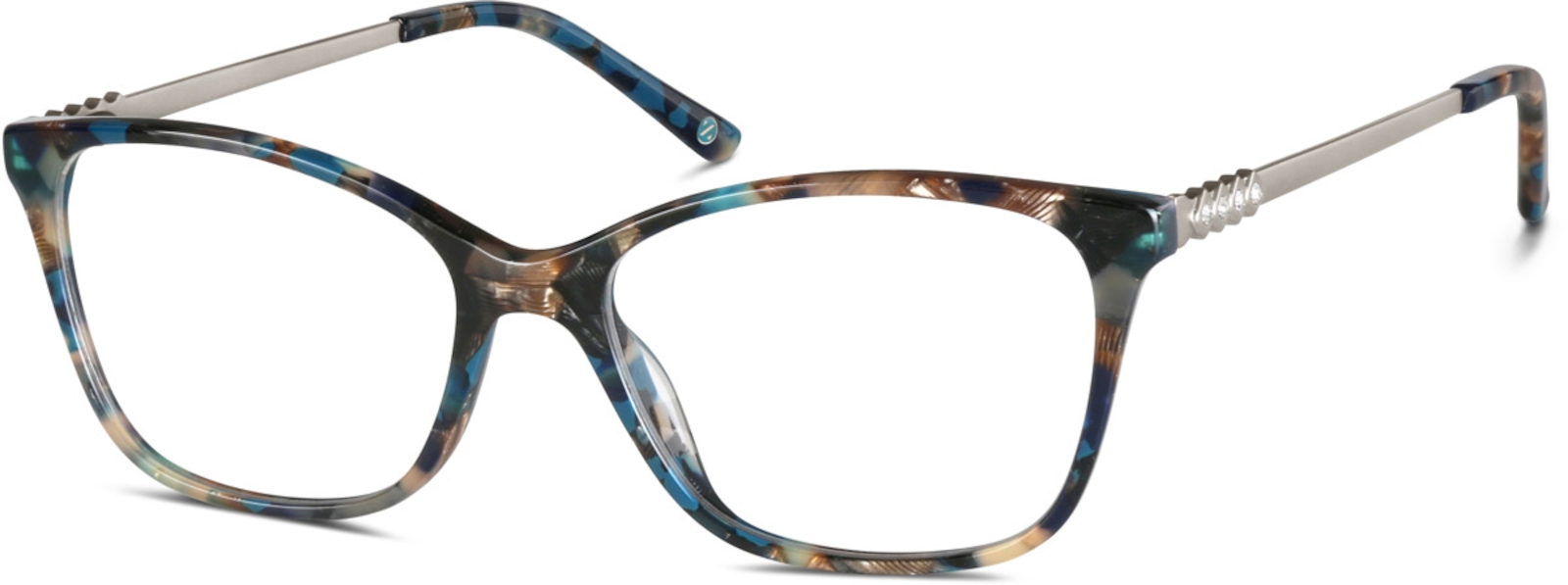 Zenni Women's Square Prescription Glasses Blue Mixed Full Rim Frame