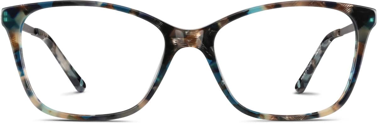 Front view of Square Glasses 7821216 in Blue