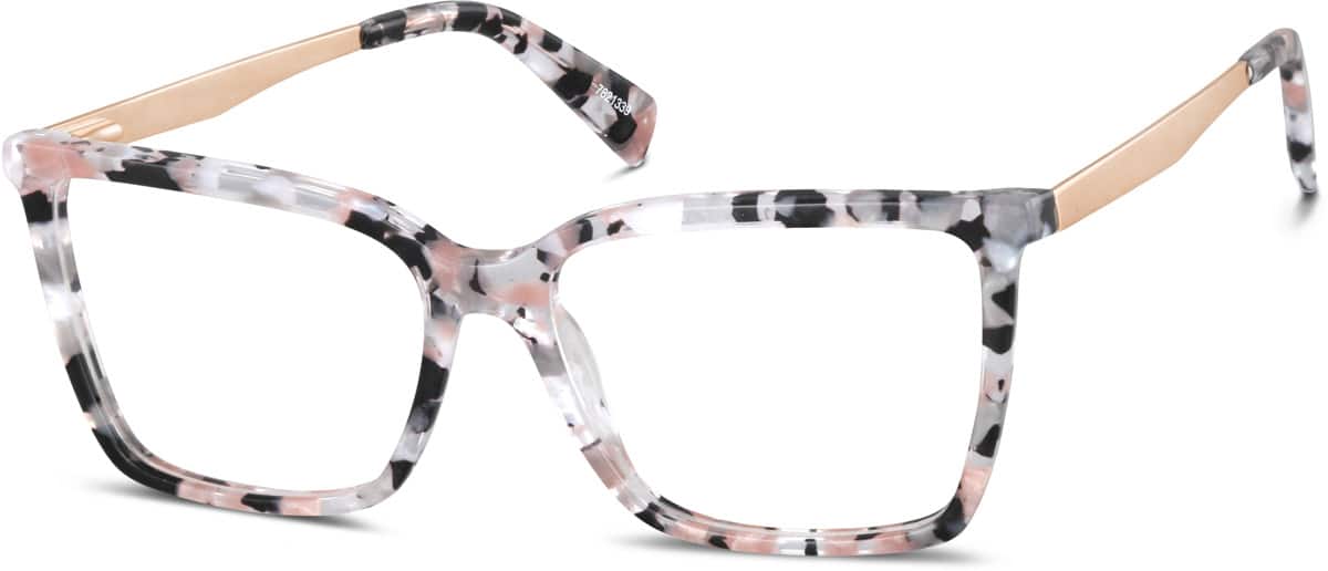 Pink Tortoiseshell Square Glasses #7821339 | Zenni Optical