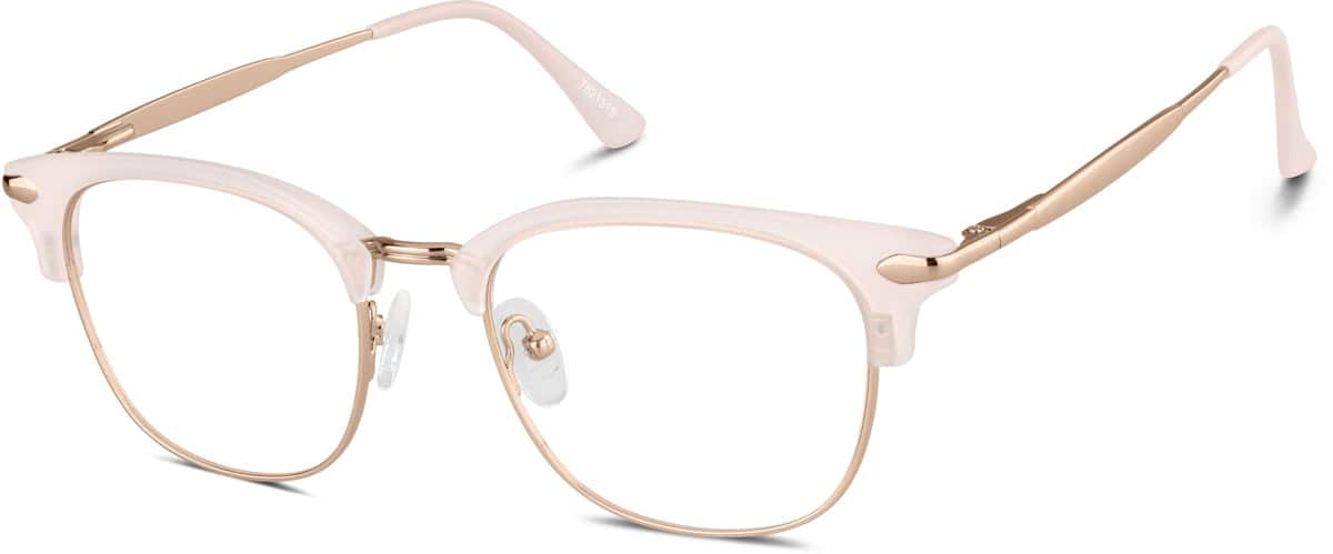 Angle view of Browline Glasses 7821519 in Pink