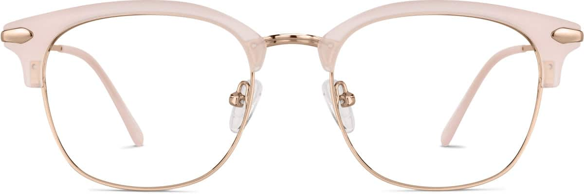 Front view of Browline Glasses 7821519 in Pink