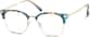 Angle view of Browline Glasses 7821524 in Green Tortoiseshell thumbnail