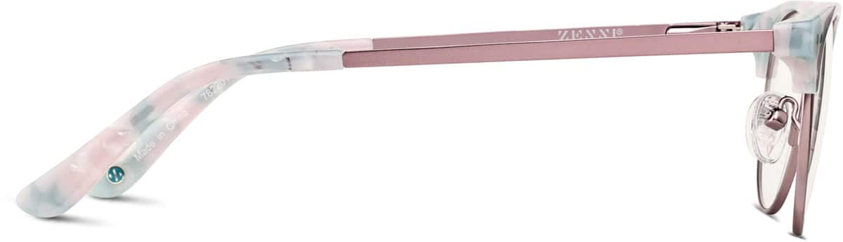 Side view of Browline Glasses 7822019 in Pink Tortoiseshell