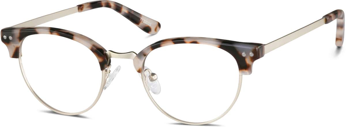 Angle view of Browline Glasses 7822035 in Ivory Tortoiseshell