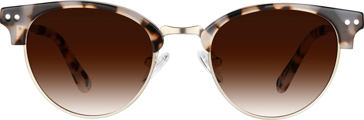 Tortoise Browline Wrap Around Grandpa Mirrored Sunglasses with Silver Sunwear Lenses