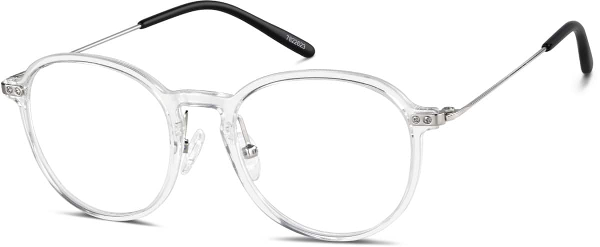 Angle view of Round Glasses 7822623 in Clear