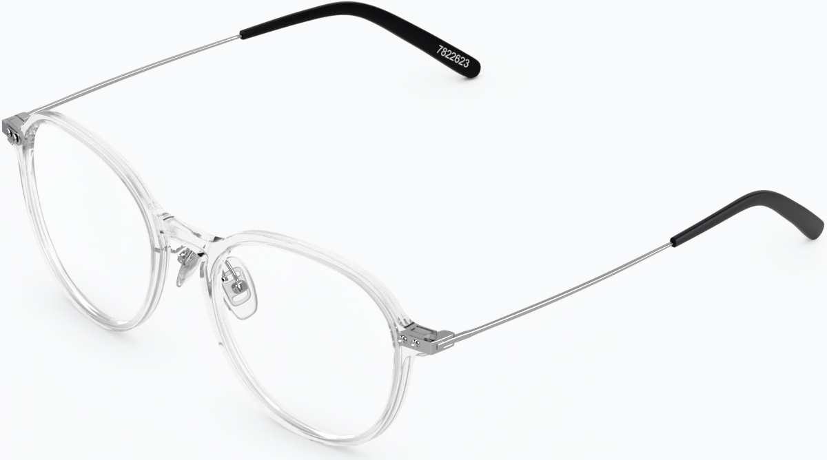 Angle view of Round Glasses 7822623 in Clear thumbnail