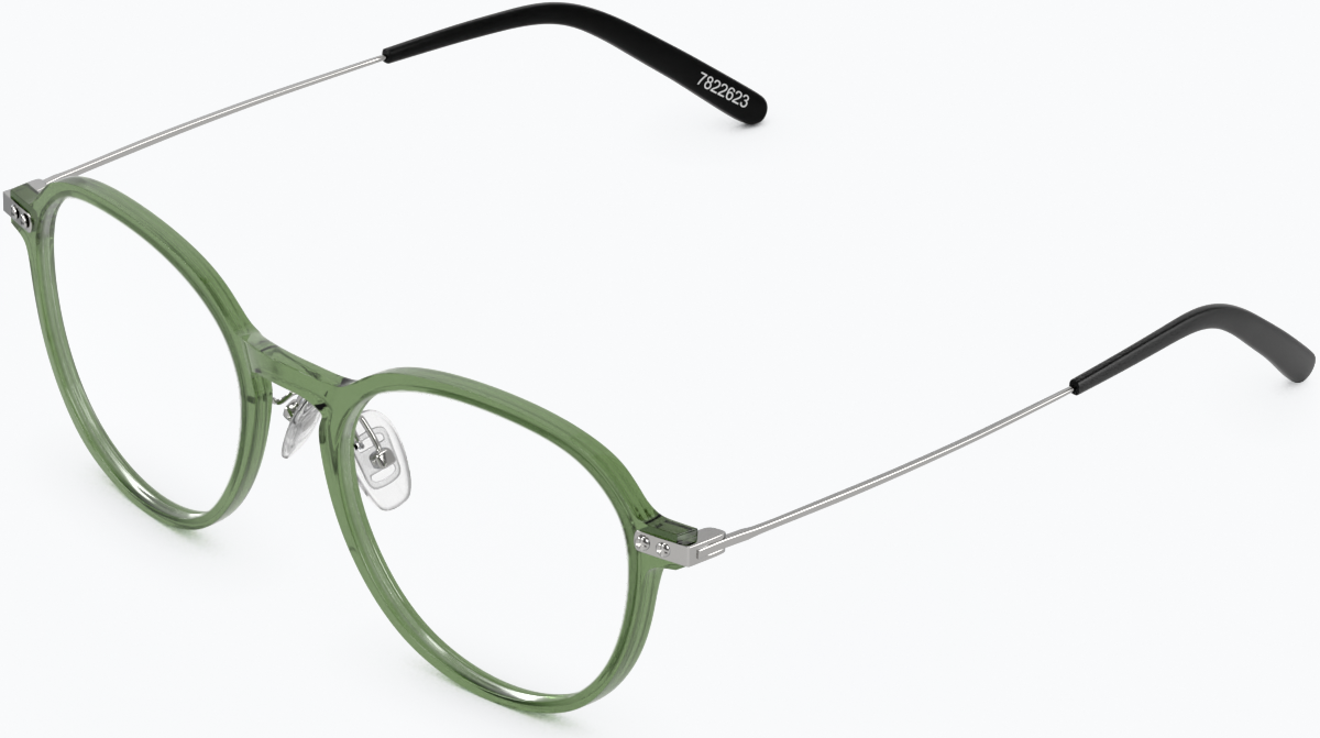 Angle view of Round Glasses 7822624 in Green thumbnail