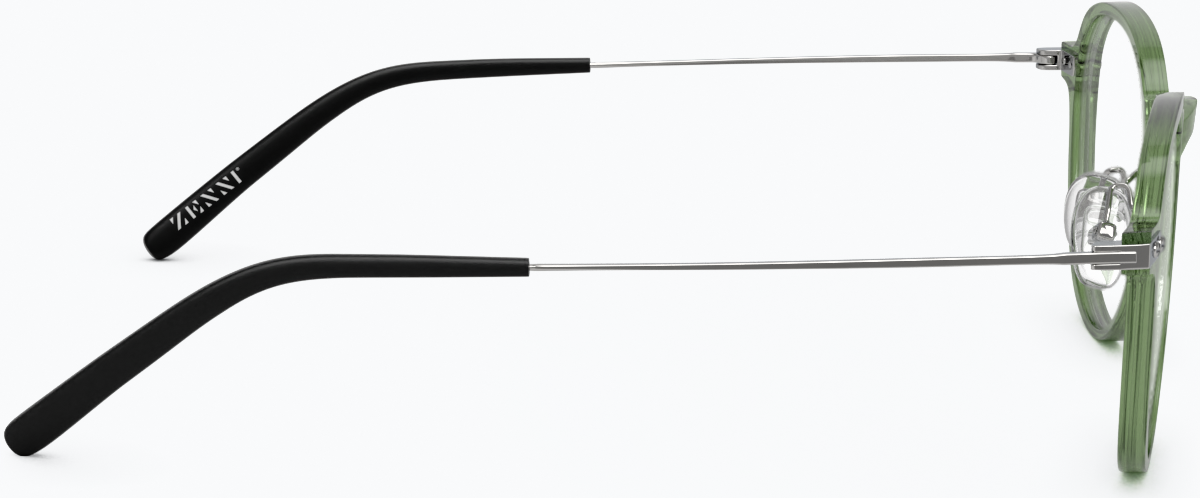 Side view of Round Glasses 7822624 in Green thumbnail