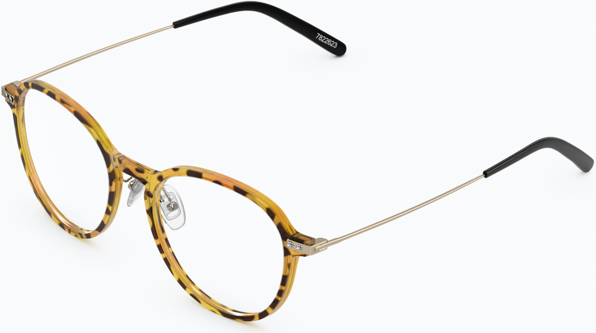 Angle view of Round Glasses 7822625 in Tortoiseshell thumbnail