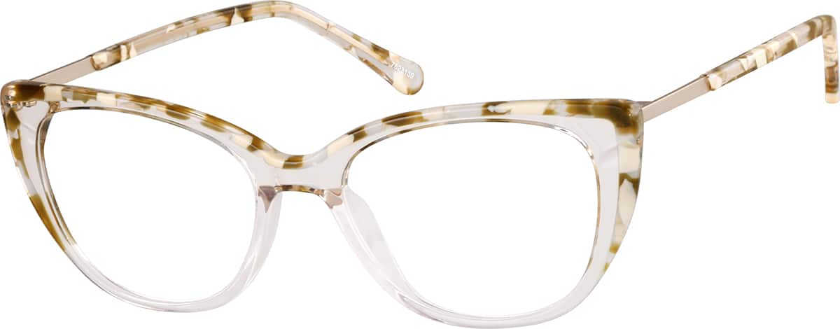 Angle view of Oval Glasses 7823139 in Clear