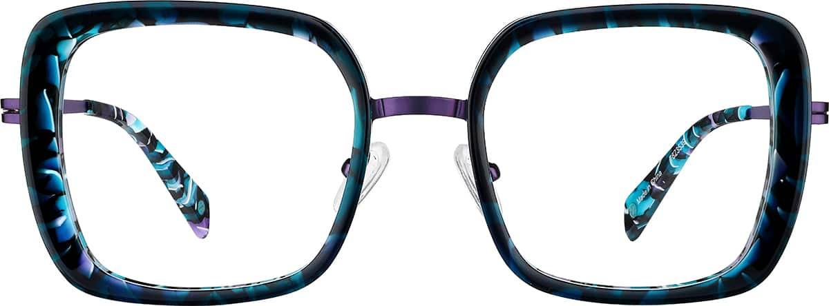 Front view of Square Glasses 7823539 in Blue