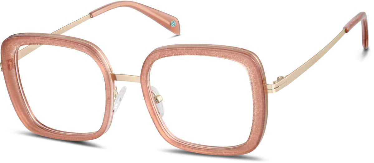 Angle view of Square Glasses 7823542 in Peach