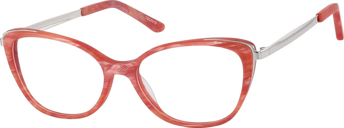 Angle view of Oval Glasses 7824019 in Coral