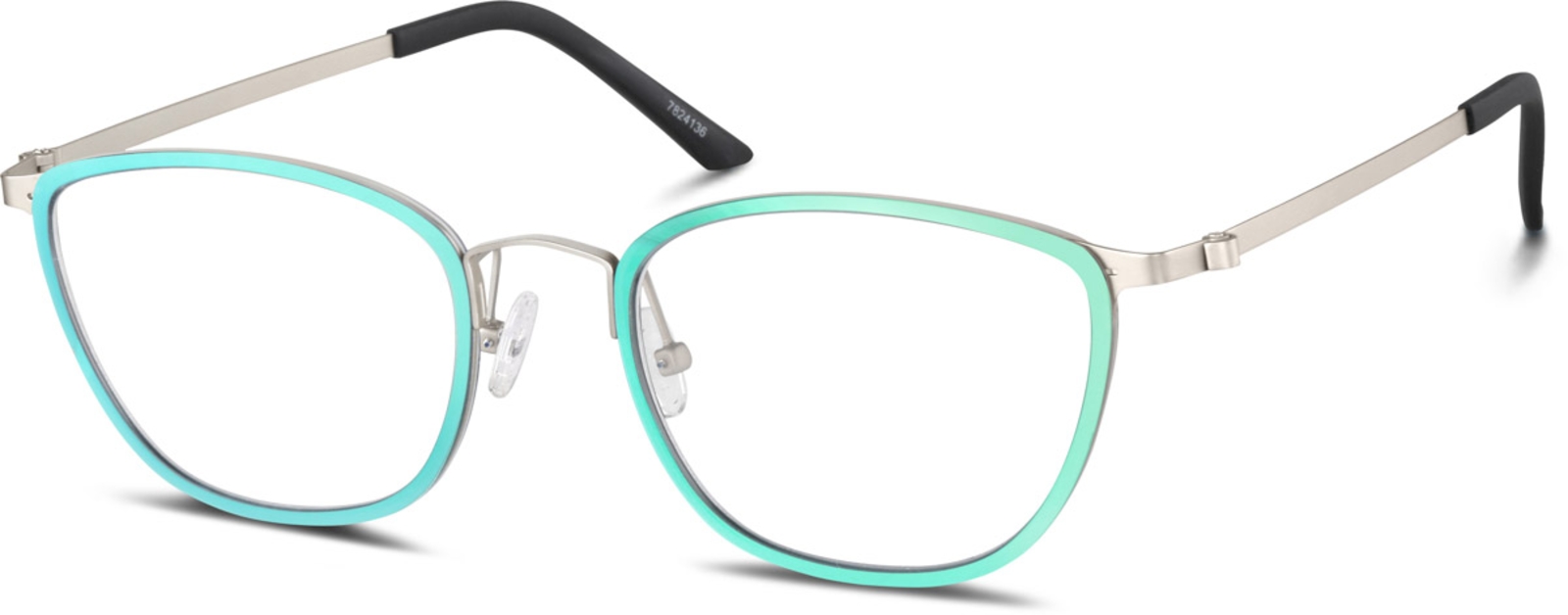 Zenni Cat-Eye Prescription Glasses Blue Mixed Full Rim Frame