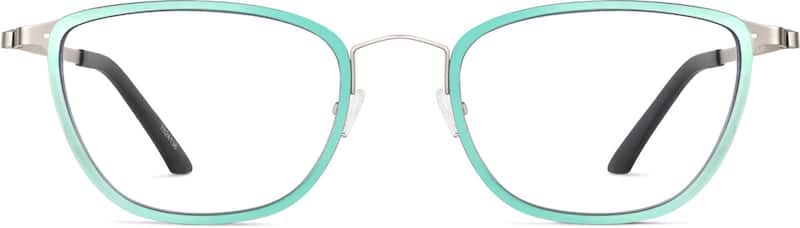 Aqua Rectangle Glasses