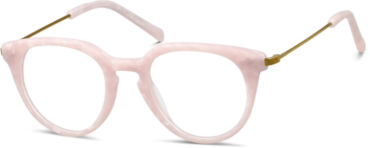 Angle view of Round Glasses 782419 in Pink