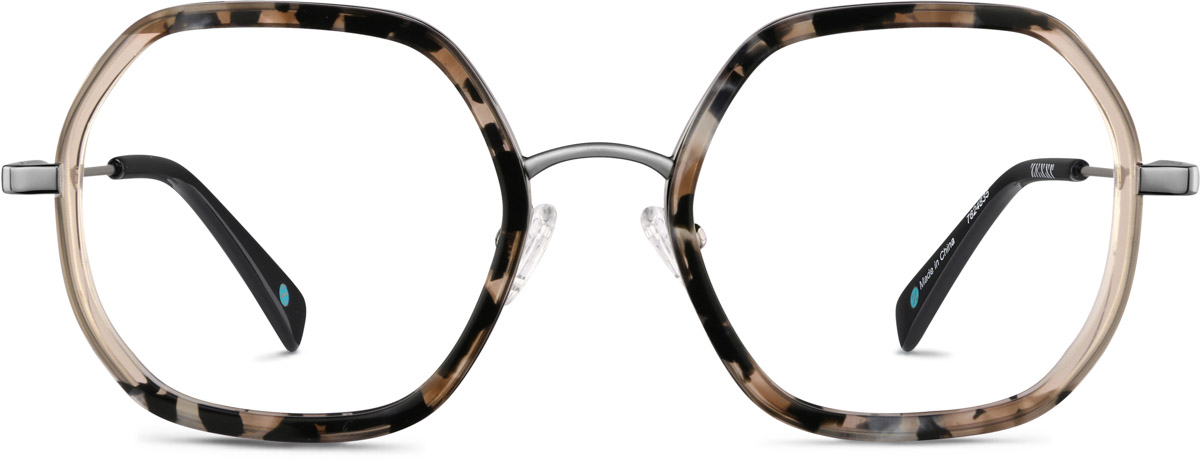 Pink Calico Geometric Glasses