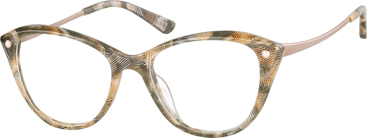 Angle view of Cat-Eye Glasses 7824915 in Peach