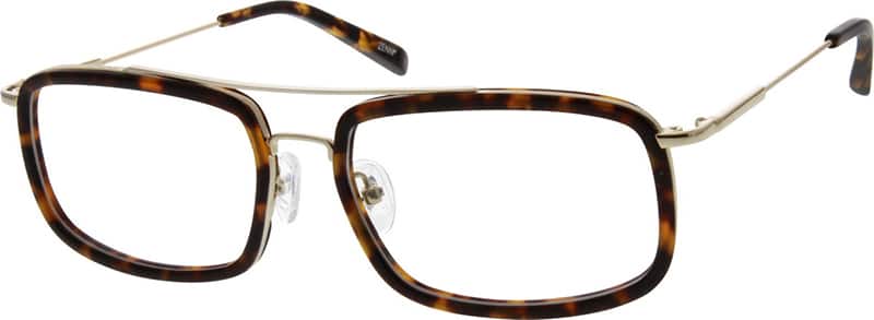 Angle view of Rectangle Glasses 782525 in Gold