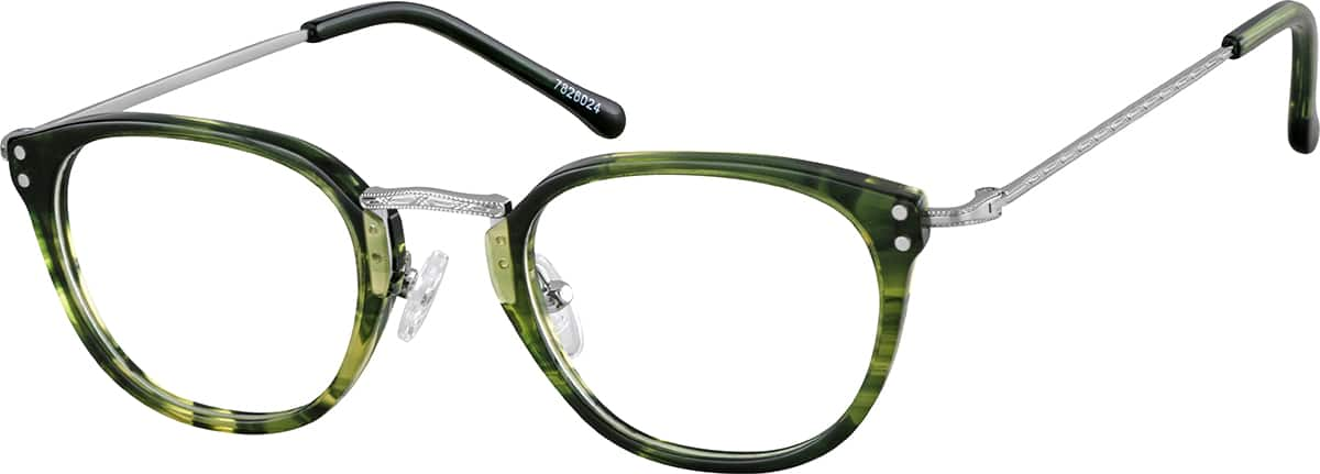 Angle view of Round Glasses 7826024 in Green