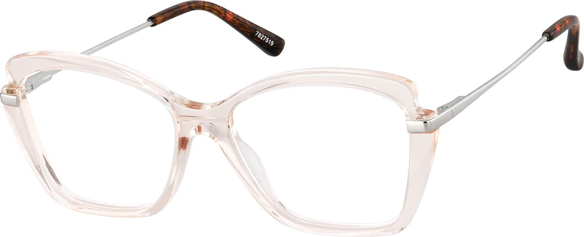 Angle view of Square Glasses 7827519 in Pink