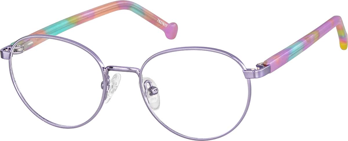 Angle view of Kids' Oval Glasses 7827617 in Purple