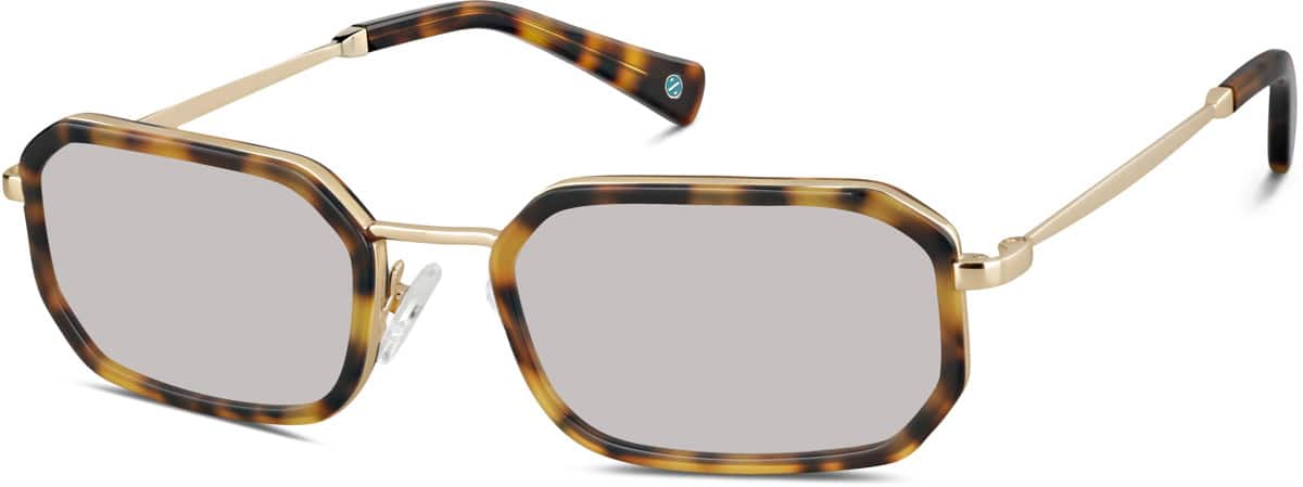 Angle view of Rectangle Glasses 7827725 in Tortoiseshell