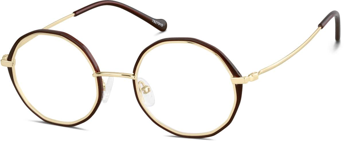 Angle view of Round Glasses 7827915 in Brown