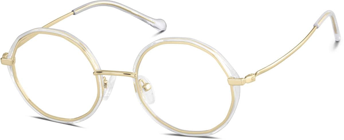 Angle view of Round Glasses 7827923 in Clear